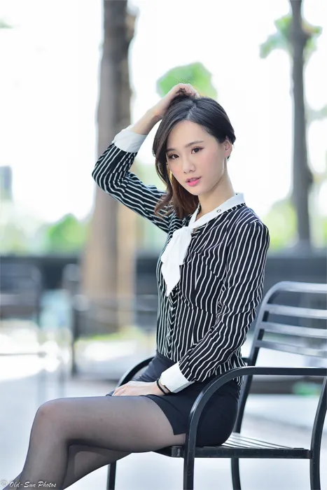 [Mzsock] NO.026 Beautiful model Xiaomi’s new secretary black silk professional attire street photography#[50P]-38