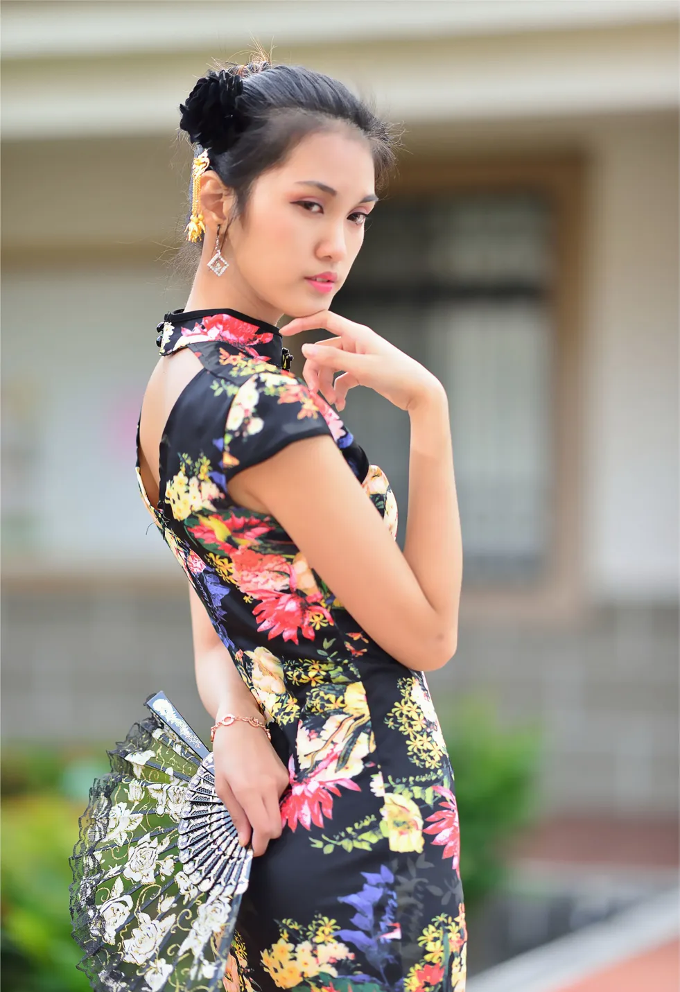 [Mzsock] NO.191 Chen Mengxin short cheongsam high heels beautiful legs street photography#[100P]-73